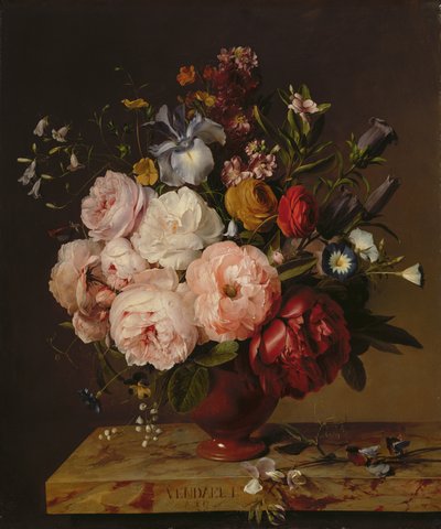 A Vase of Flowers on a Ledge, 1817 by Jan Frans van Dael